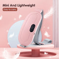 The pink Abdominal Heating Pad showing its mini and lightweight design, easy to carry.